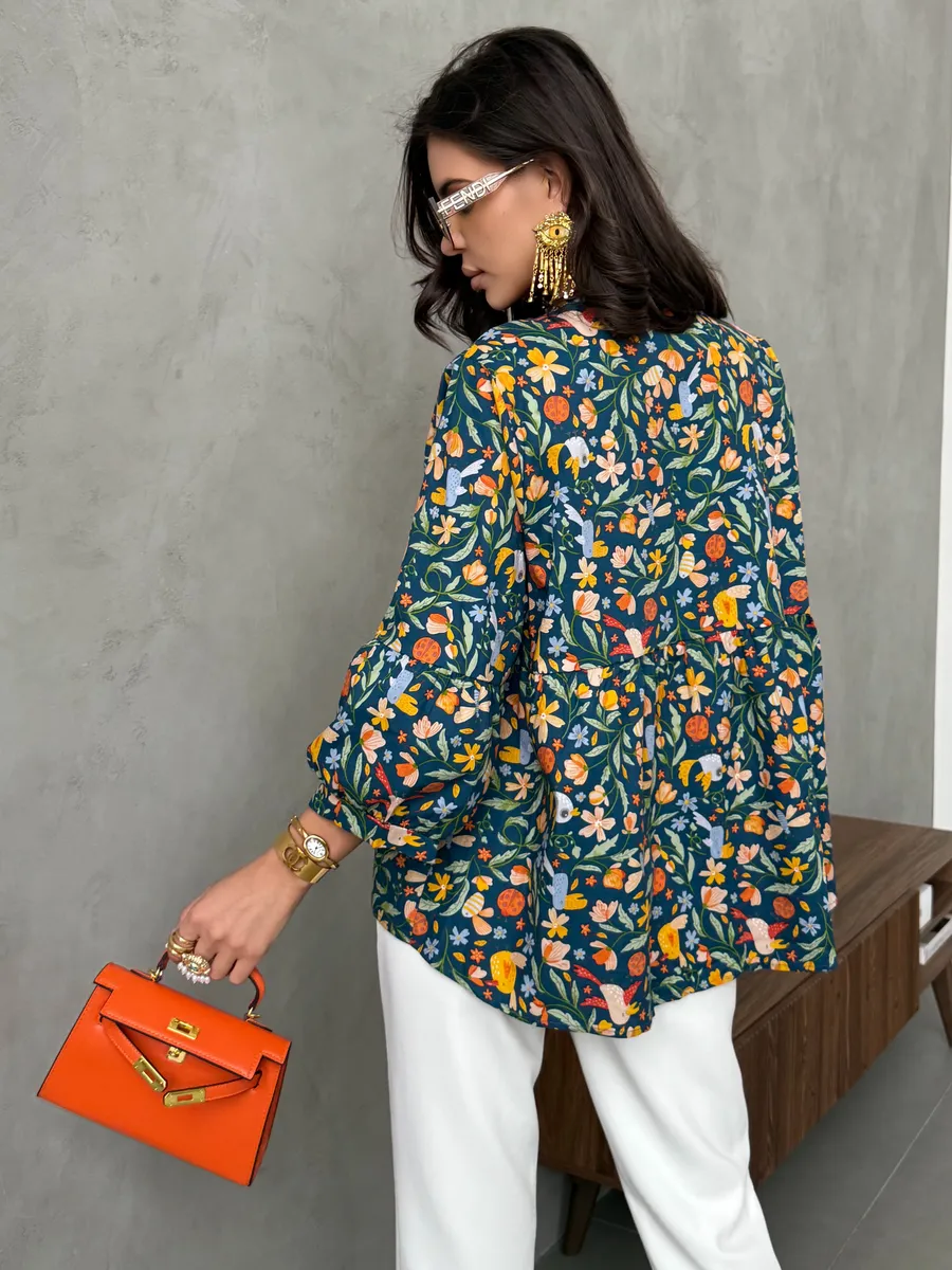 Синяя блузка нарядная летняя