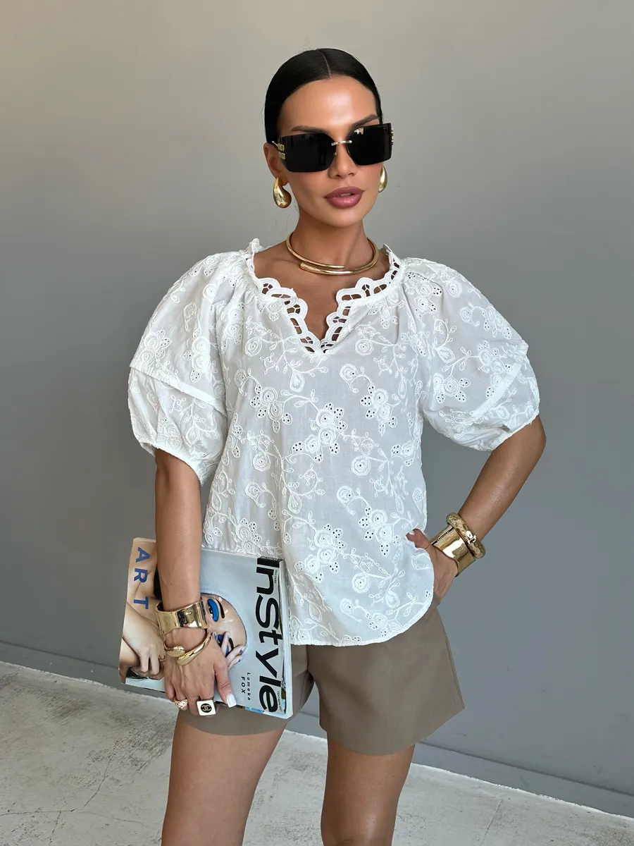 Белая блузка нарядная летняя