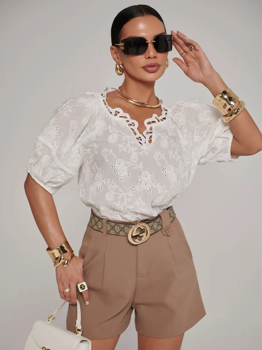 Белая блузка нарядная летняя