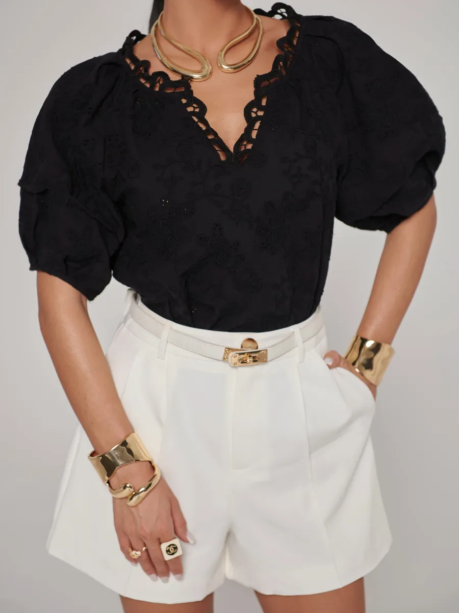 Черная блузка нарядная летняя