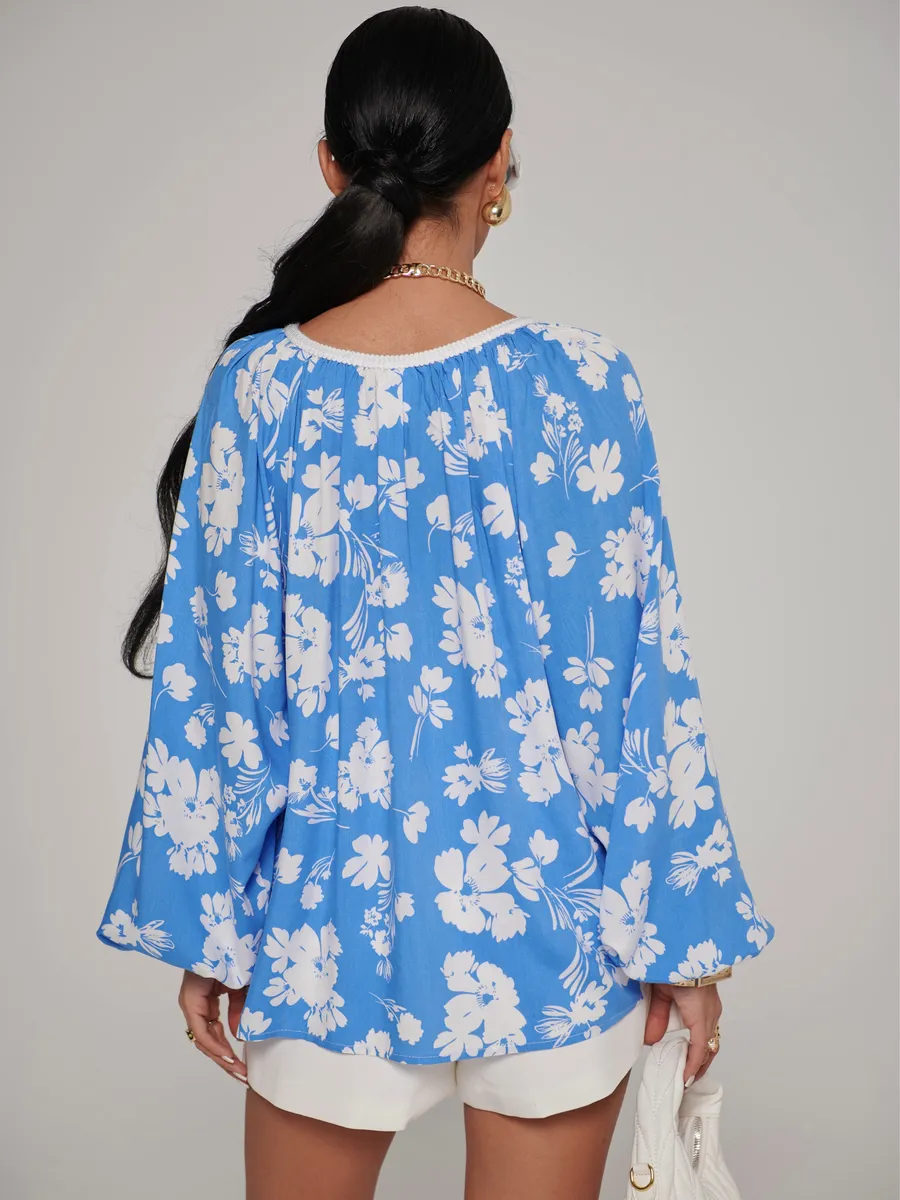 Синяя блузка летняя нарядная