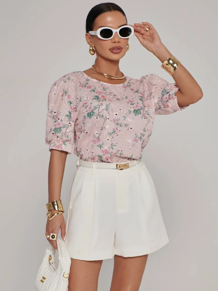 Розовая блузка нарядная летняя