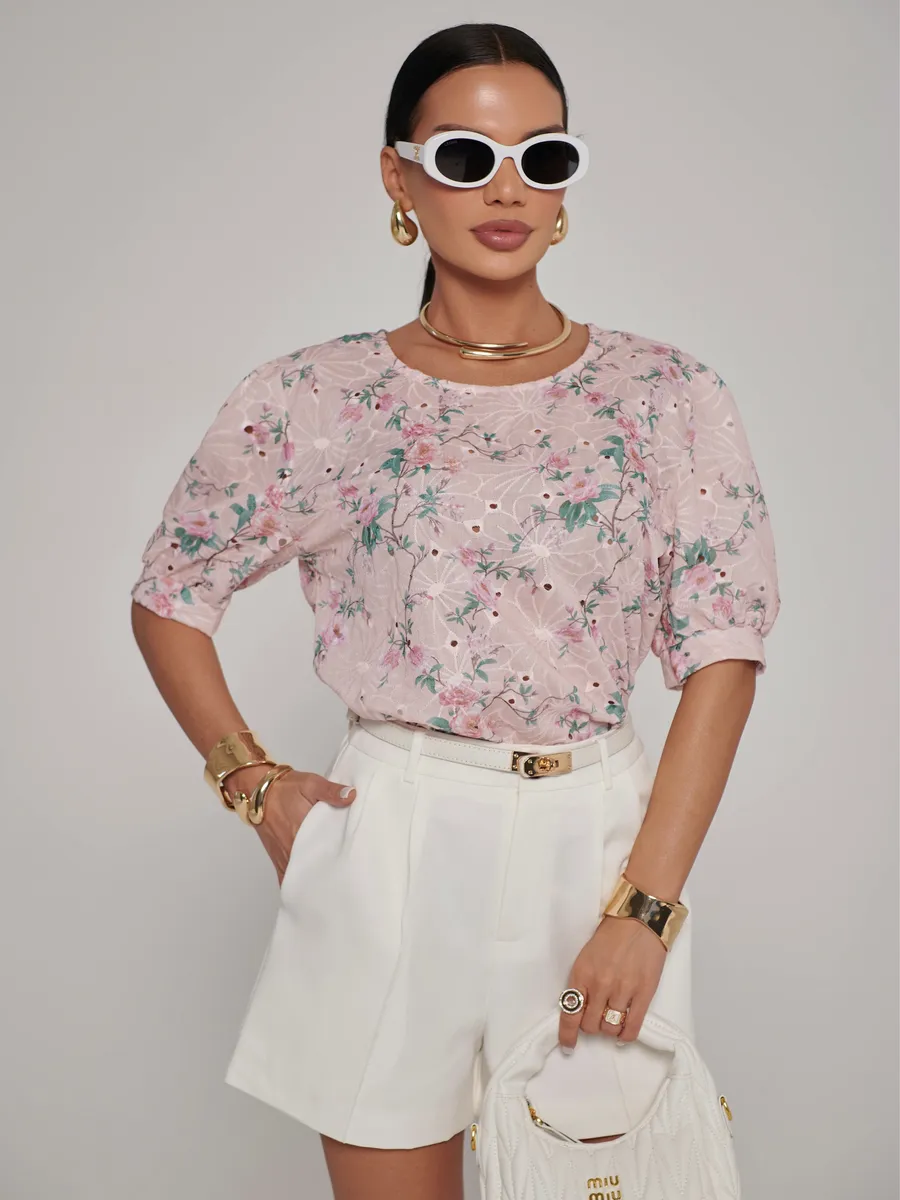 Розовая блузка нарядная летняя