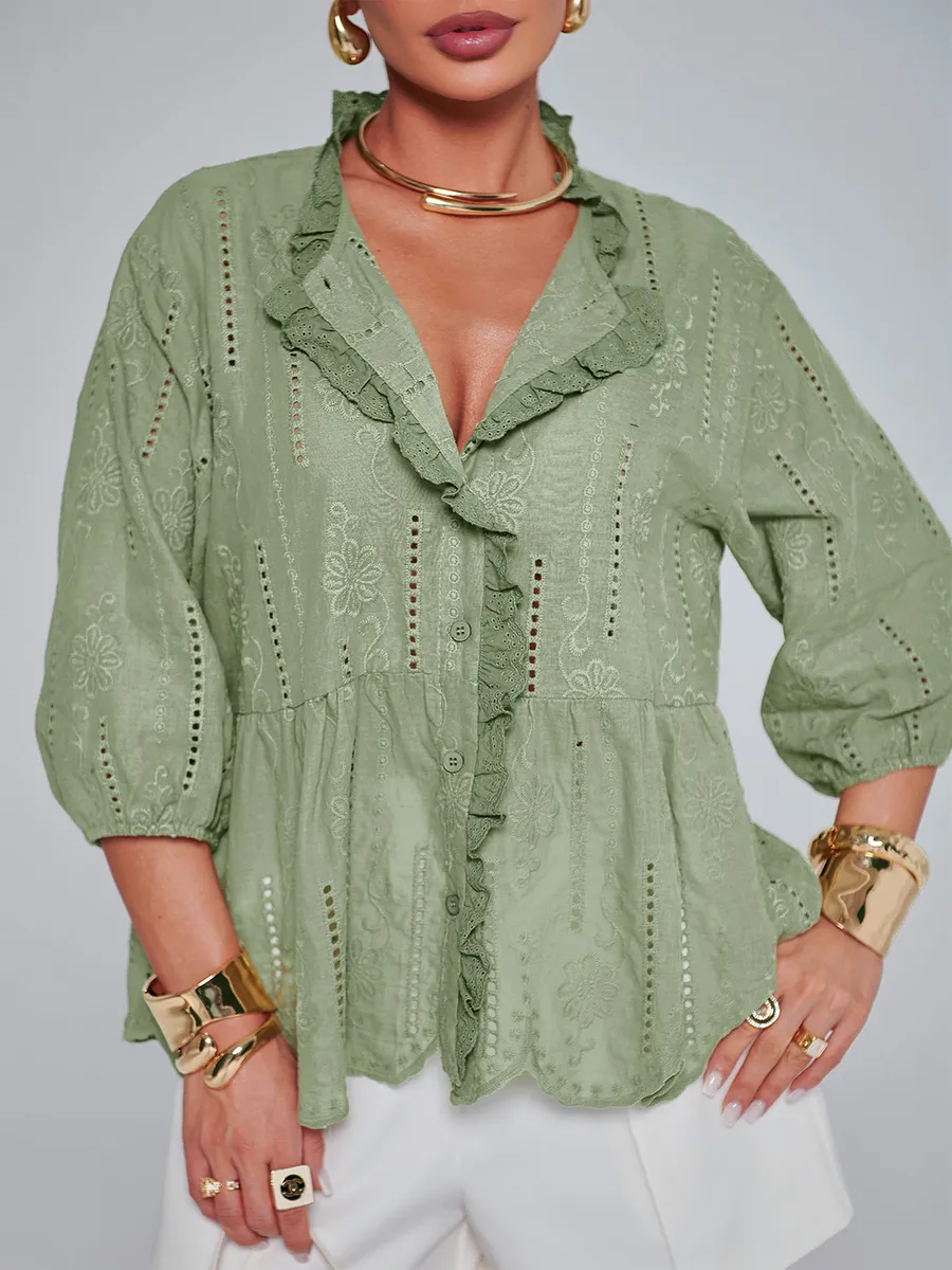 Оливковая блузка нарядная летняя