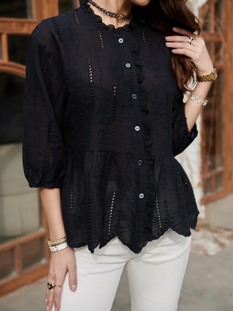 Черная блузка нарядная летняя