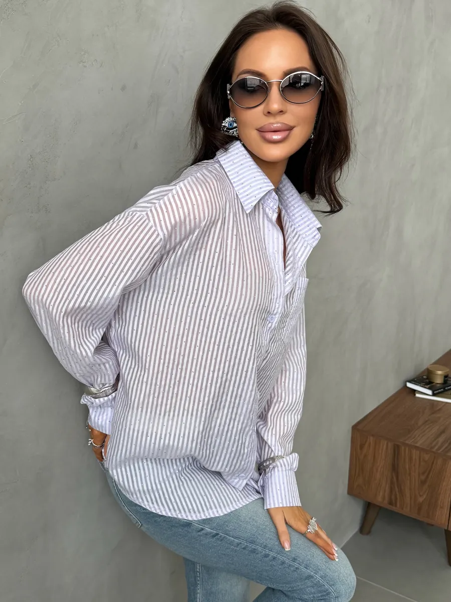 Розовая рубашка нарядная оверсайз