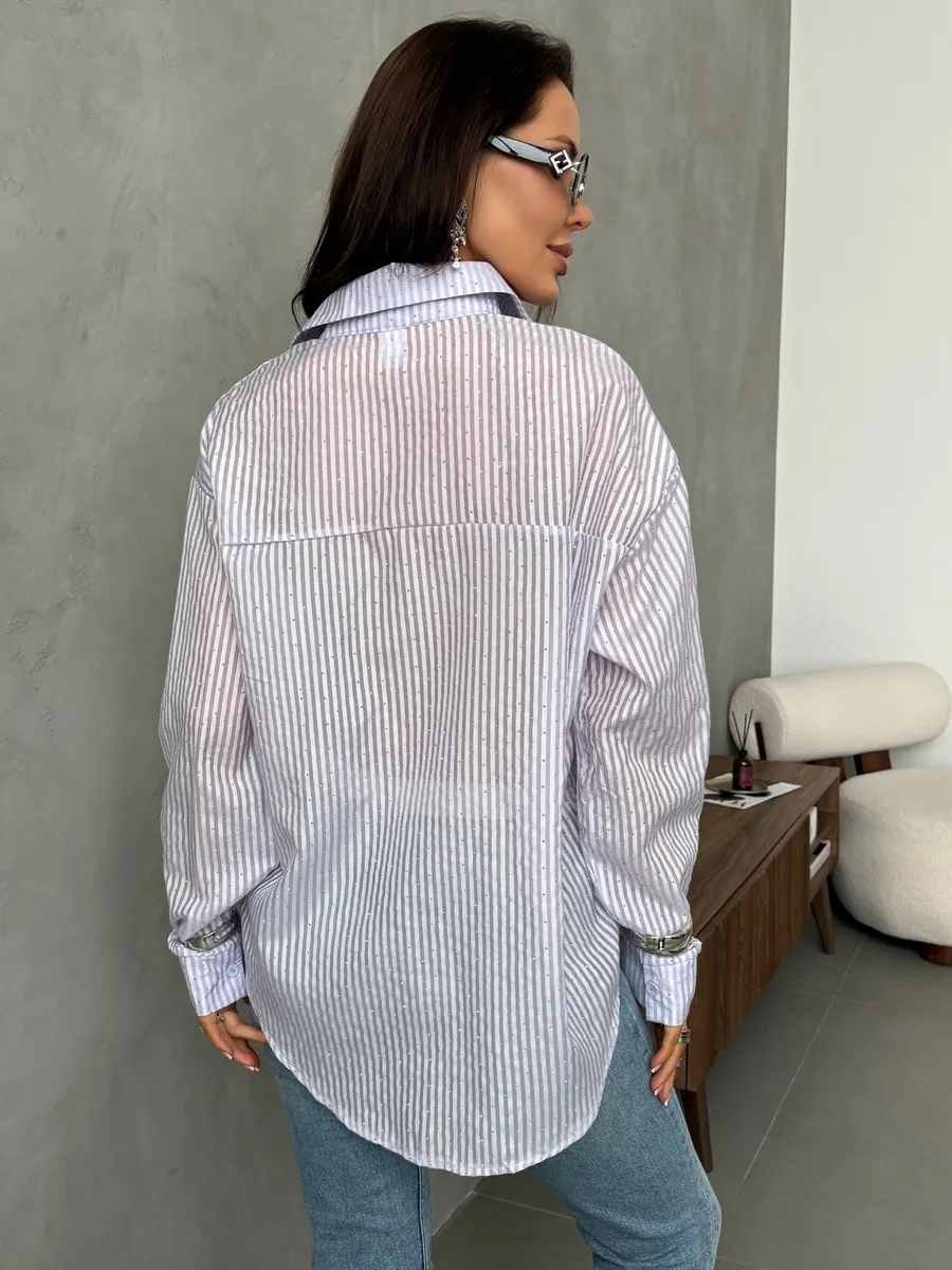 Розовая рубашка нарядная оверсайз