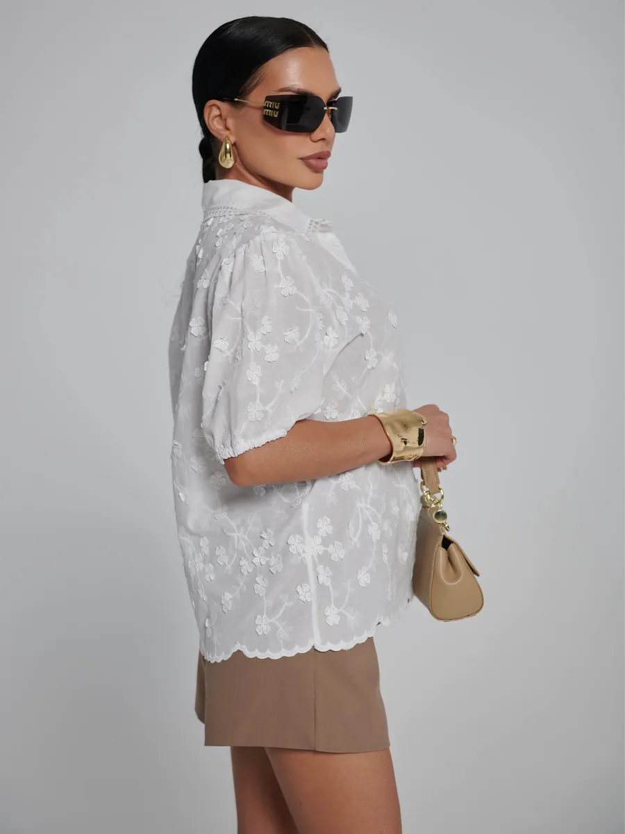 Белая блузка летняя нарядная