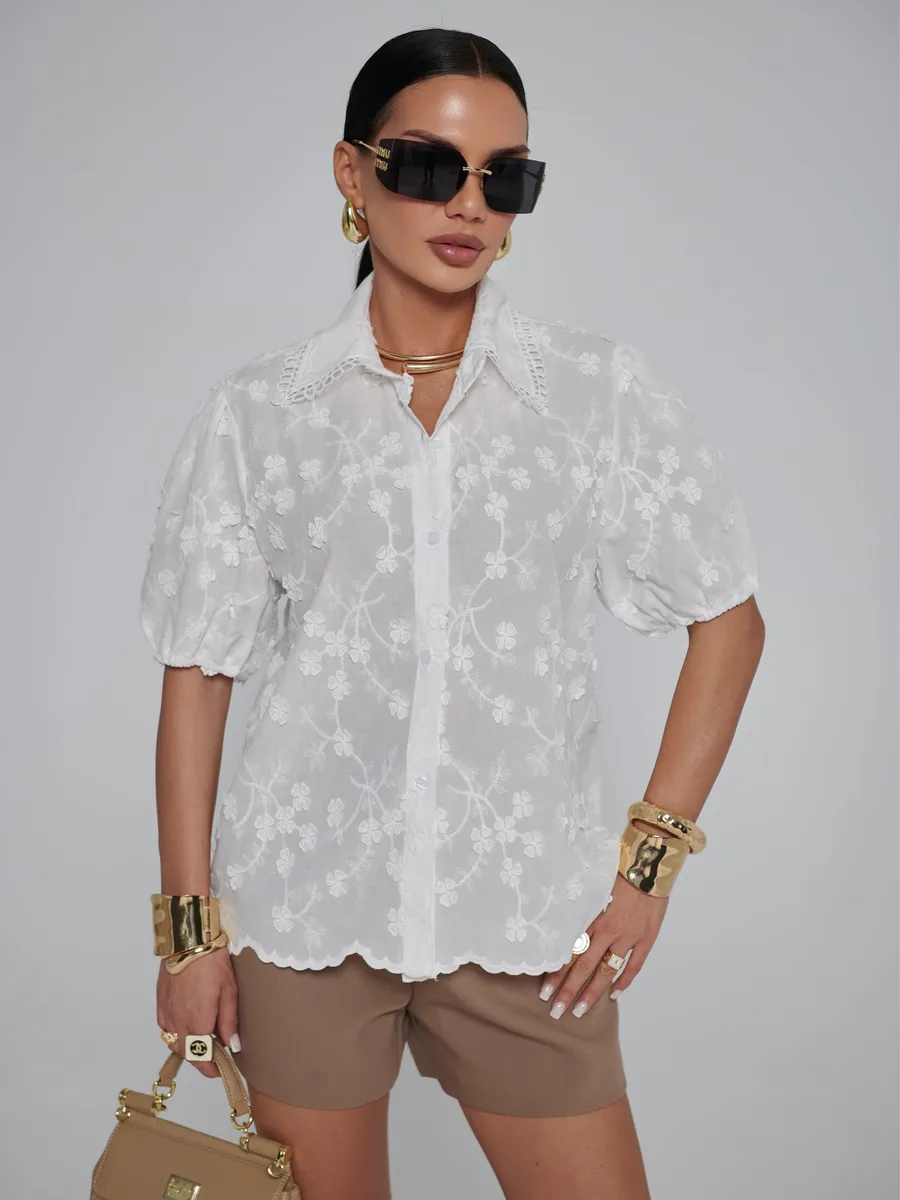 Белая блузка летняя нарядная