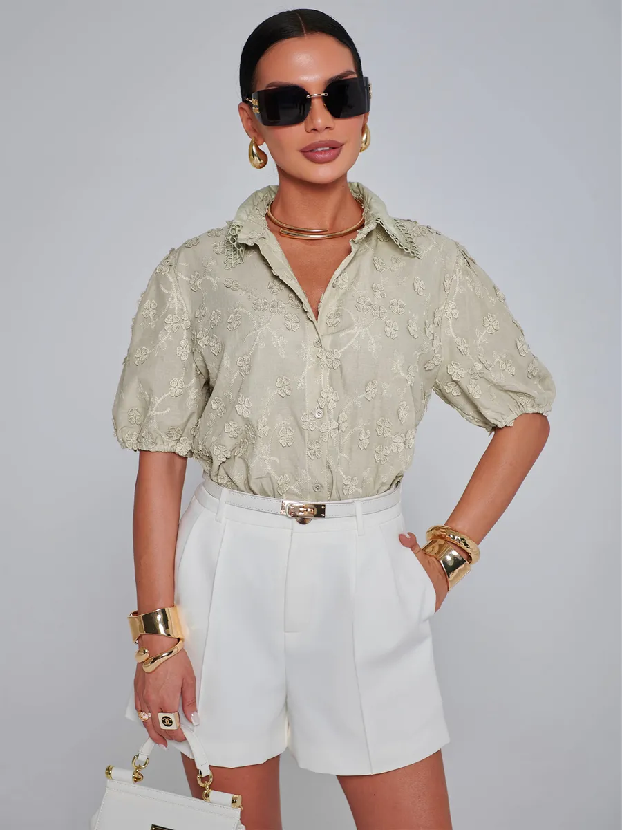 Бежевая блузка летняя нарядная