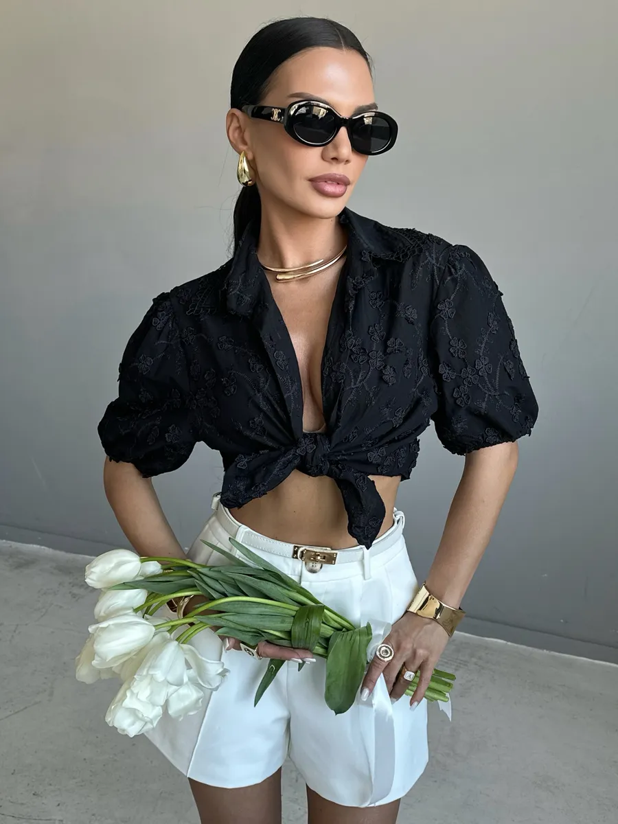 Черная блузка летняя нарядная