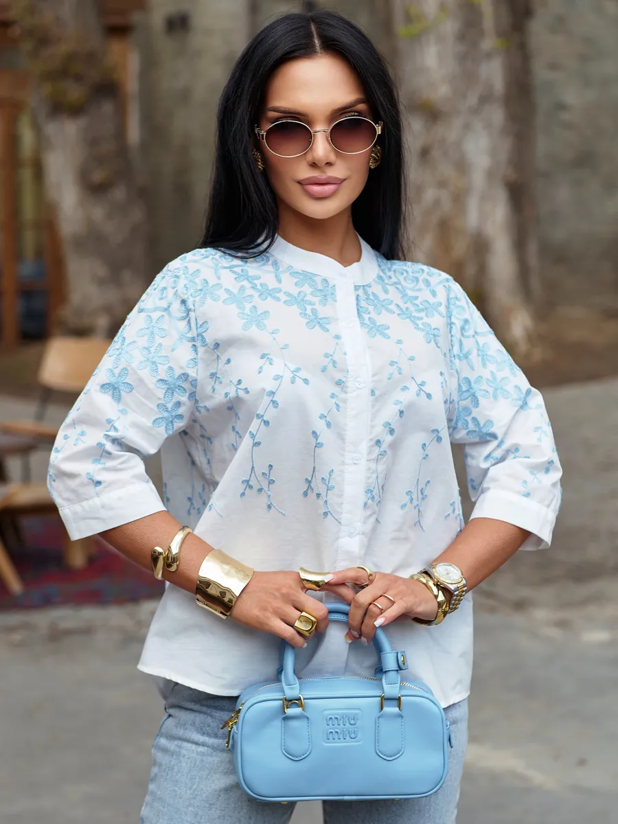 Белая блузка нарядная летняя