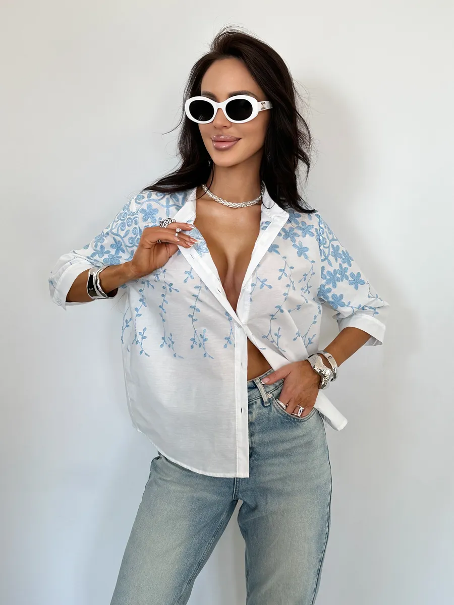 Белая блузка нарядная летняя