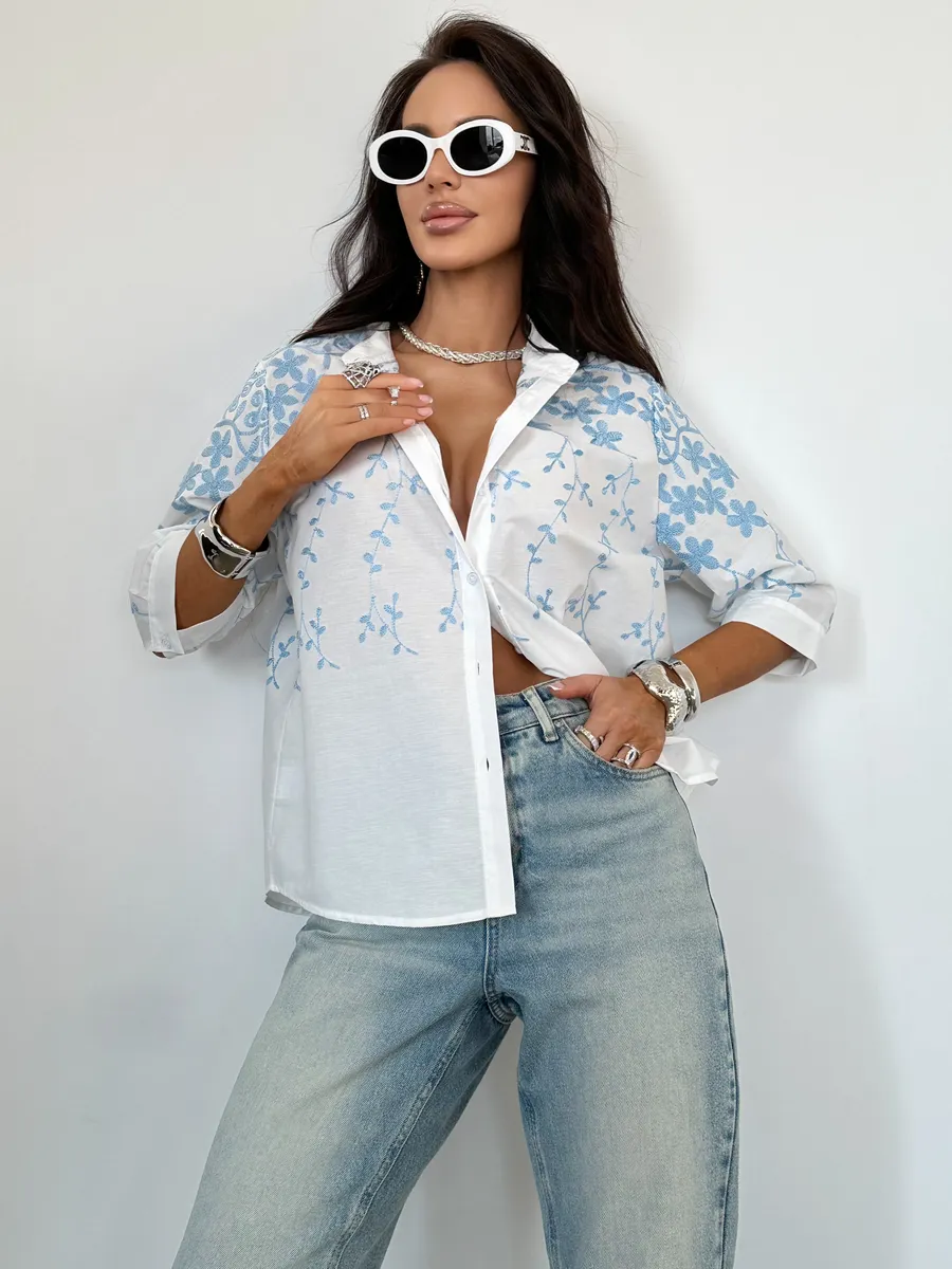 Белая блузка нарядная летняя