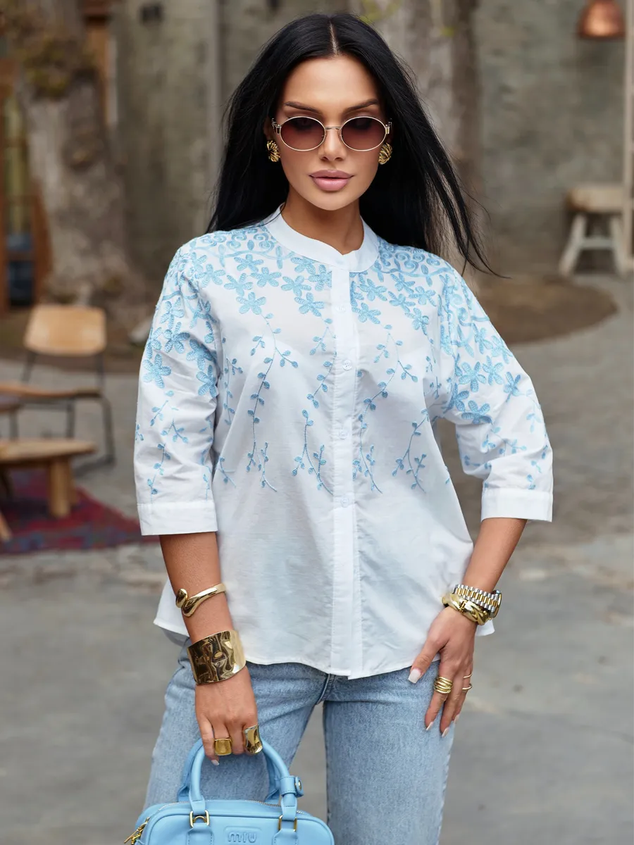 Белая блузка нарядная летняя