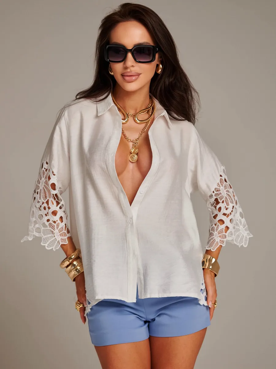 Белая блузка нарядная праздничная