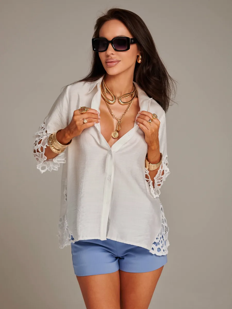 Белая блузка нарядная праздничная