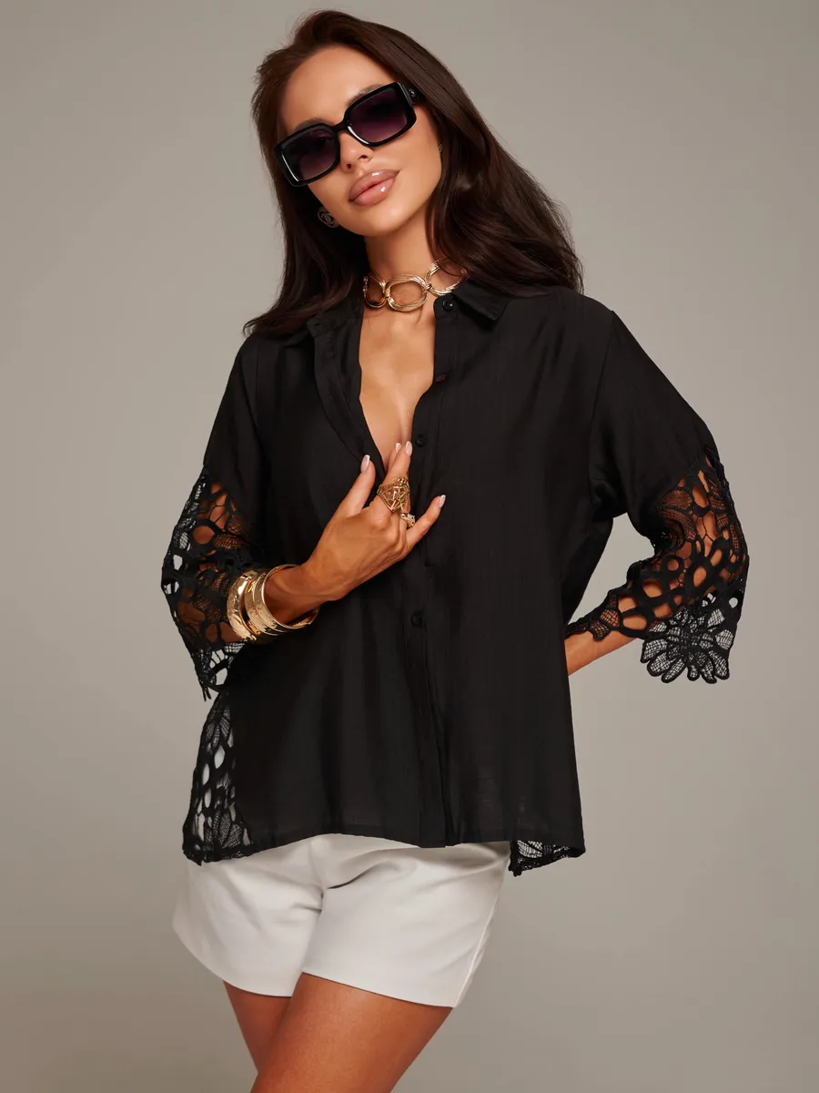 Черная блузка нарядная праздничная