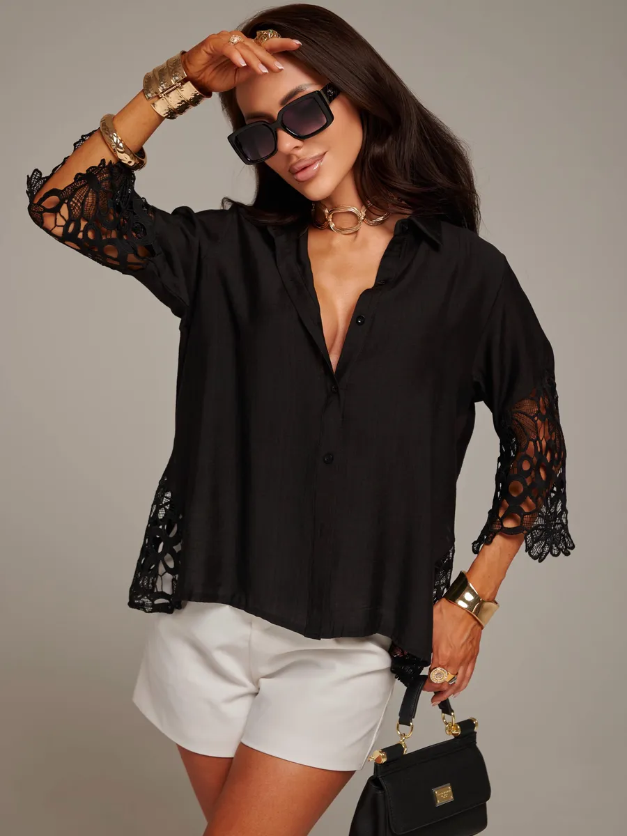 Черная блузка нарядная праздничная