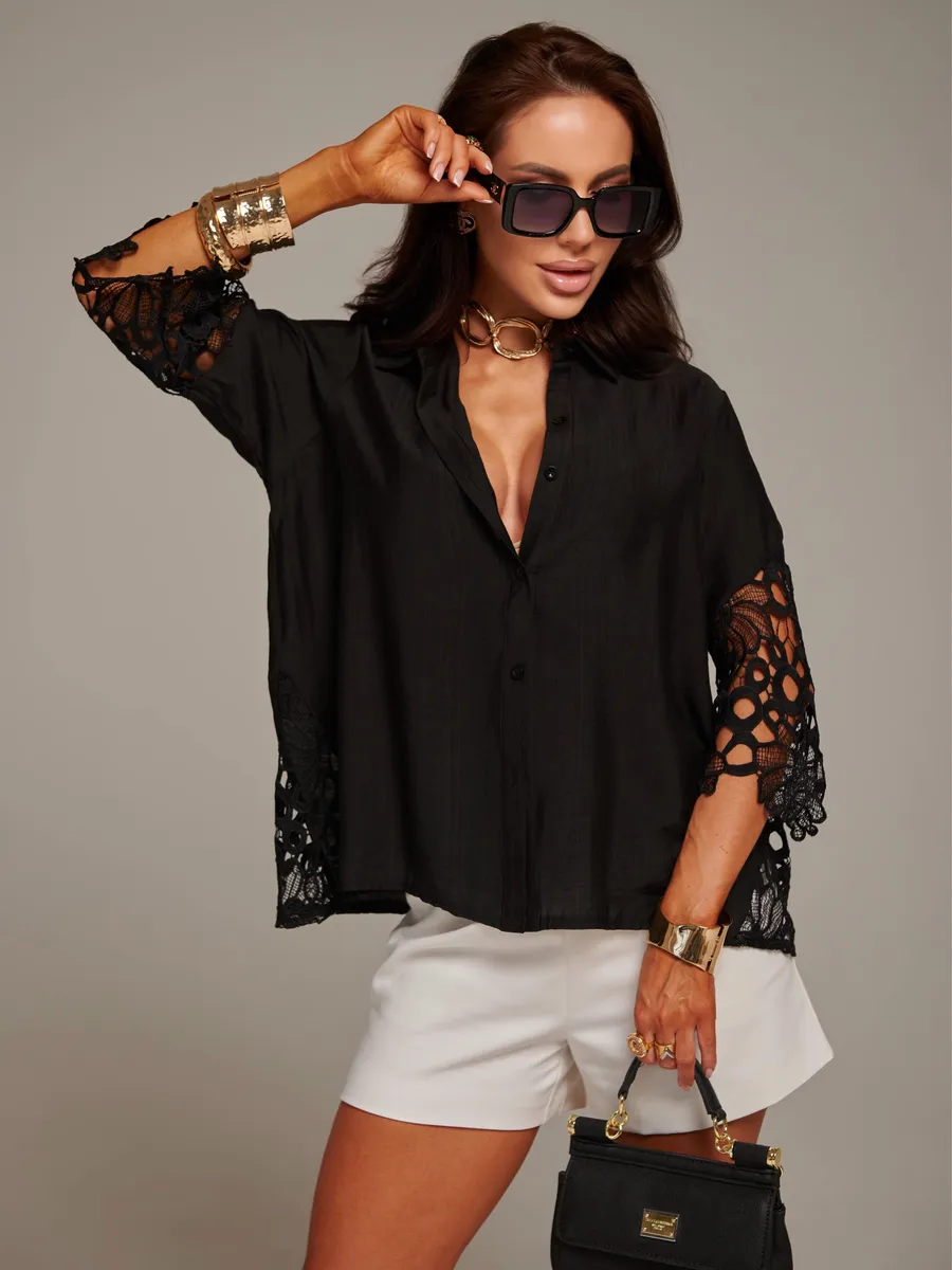 Черная блузка нарядная праздничная