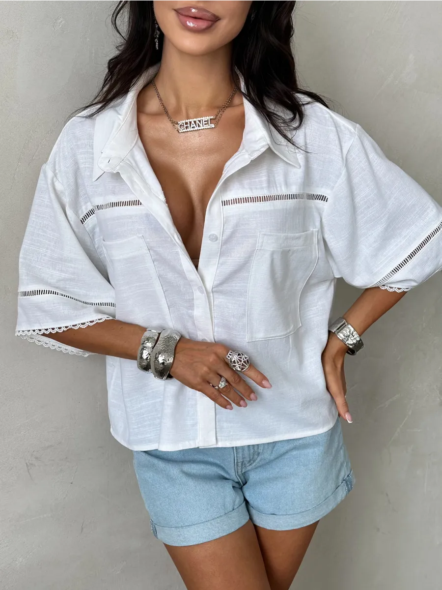 Рубашка оверсайз с коротким рукавом