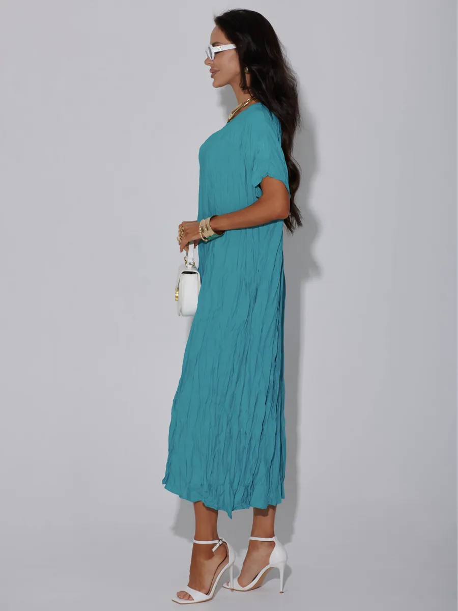 Серо-голубое платье летнее легкое