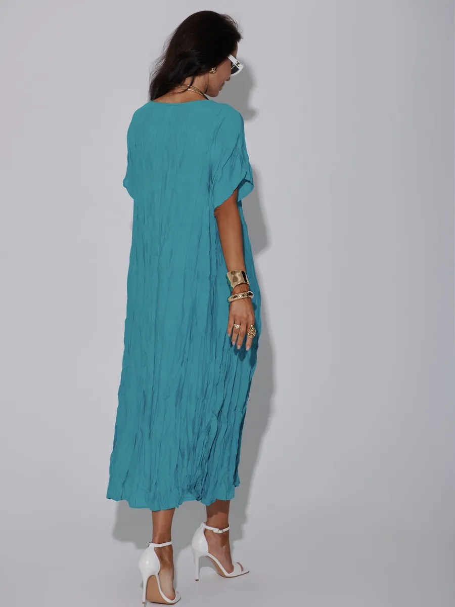 Серо-голубое платье летнее легкое