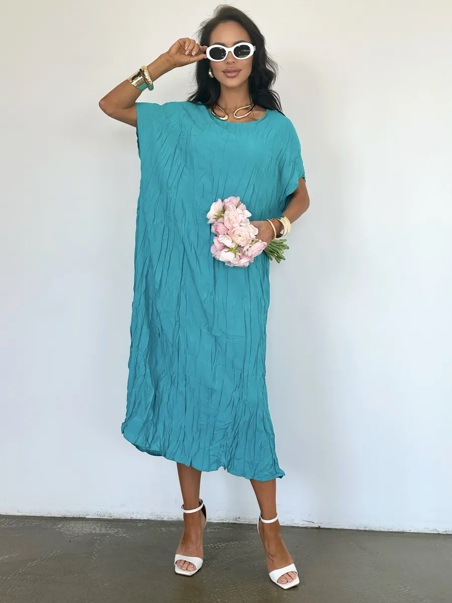 Серо-голубое платье летнее легкое