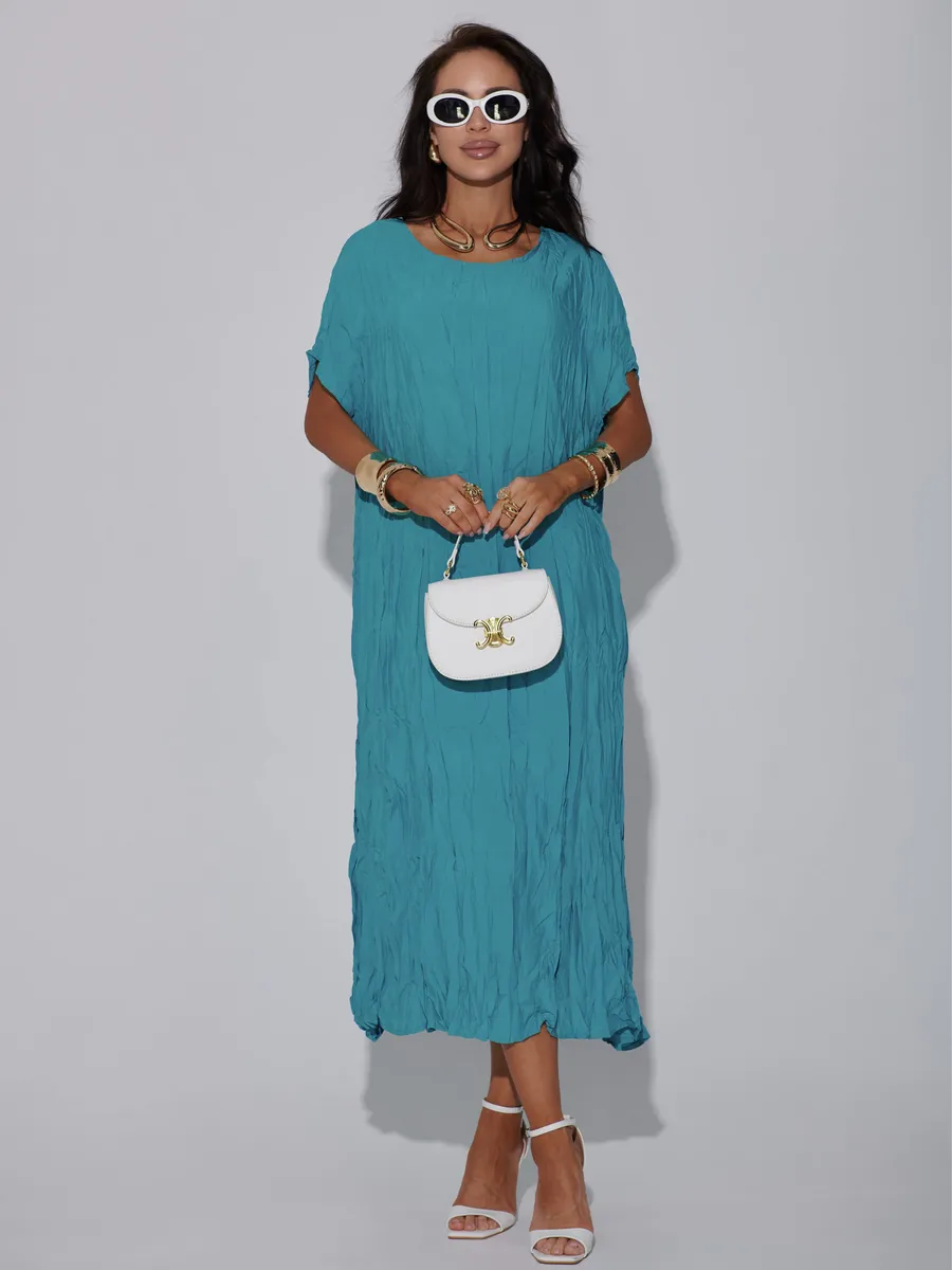 Серо-голубое платье летнее легкое