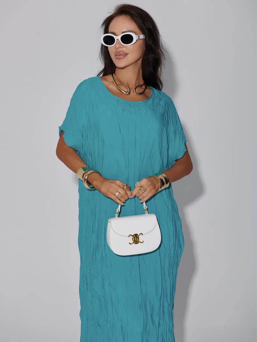 Серо-голубое платье летнее легкое