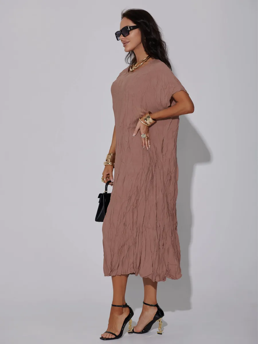 Пудровое платье летнее легкое