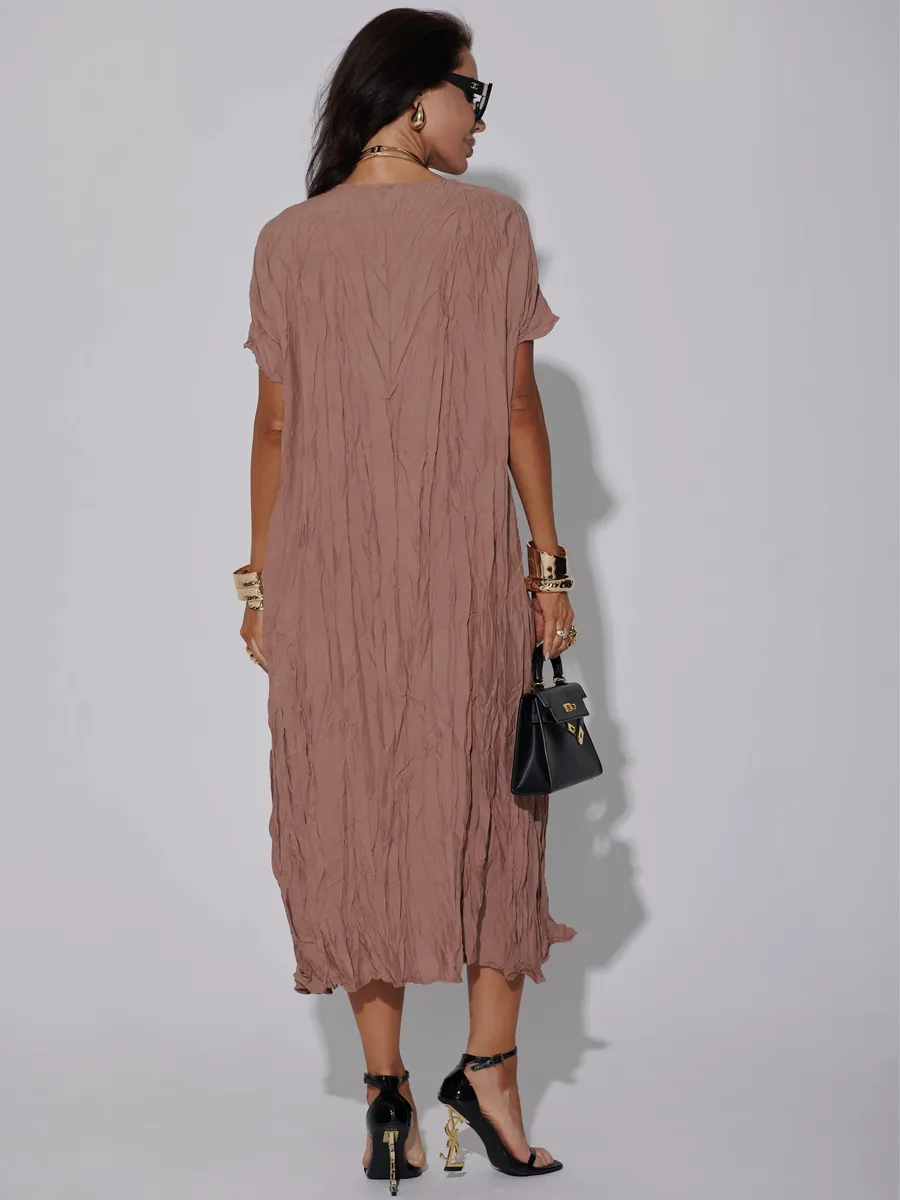 Пудровое платье летнее легкое