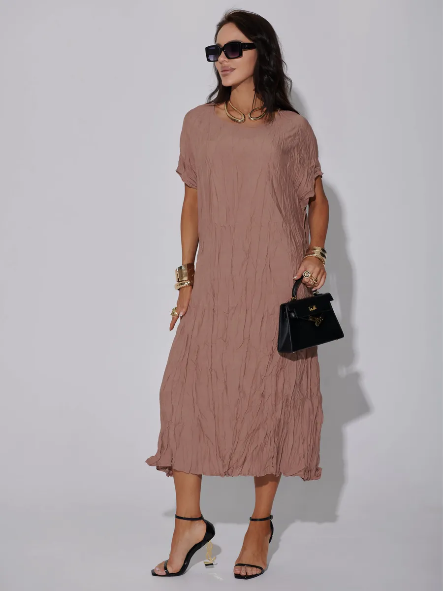 Пудровое платье летнее легкое