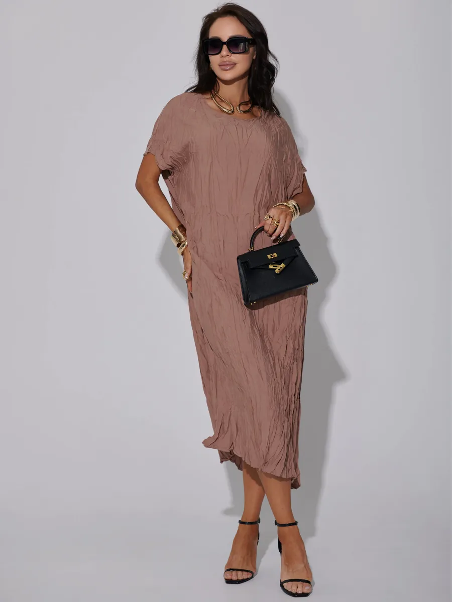 Пудровое платье летнее легкое