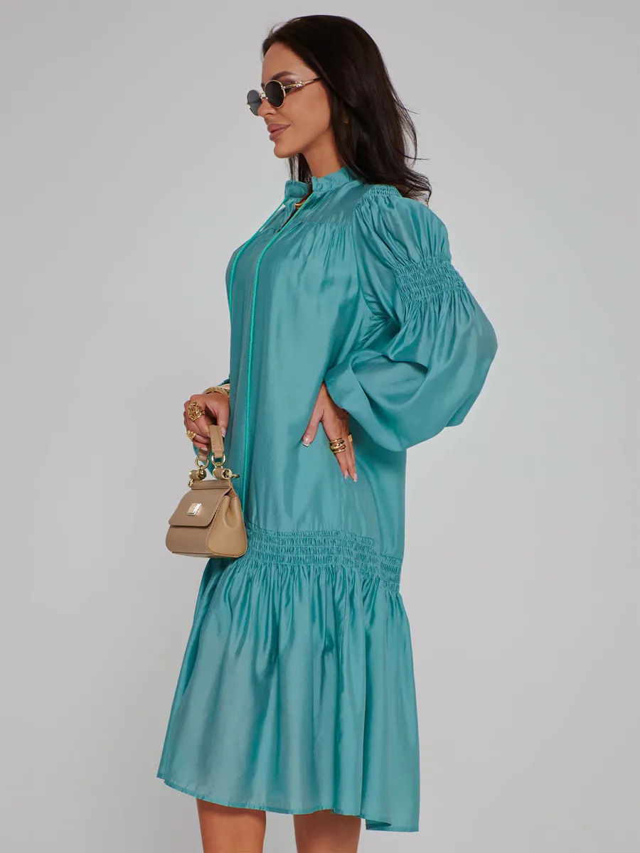 Мятно-бирюзовое платье праздничное летнее