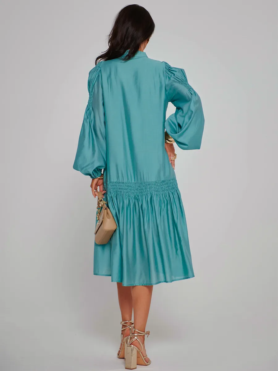 Мятно-бирюзовое платье праздничное летнее