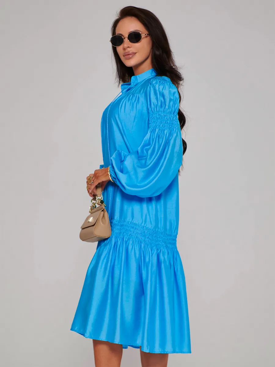 Синее платье праздничное летнее