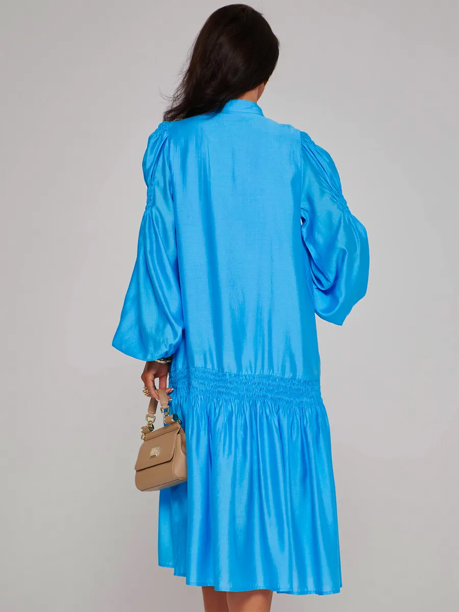 Синее платье праздничное летнее