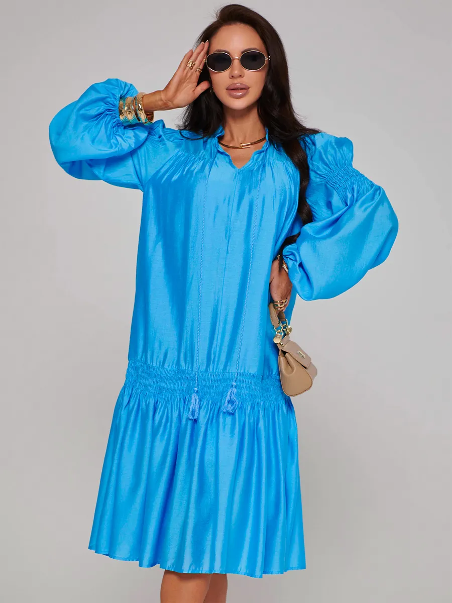 Синее платье праздничное летнее