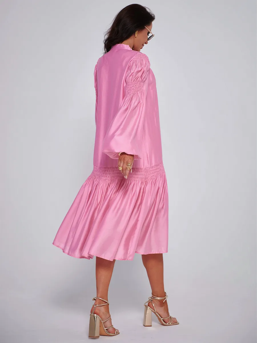 Розовое платье праздничное летнее