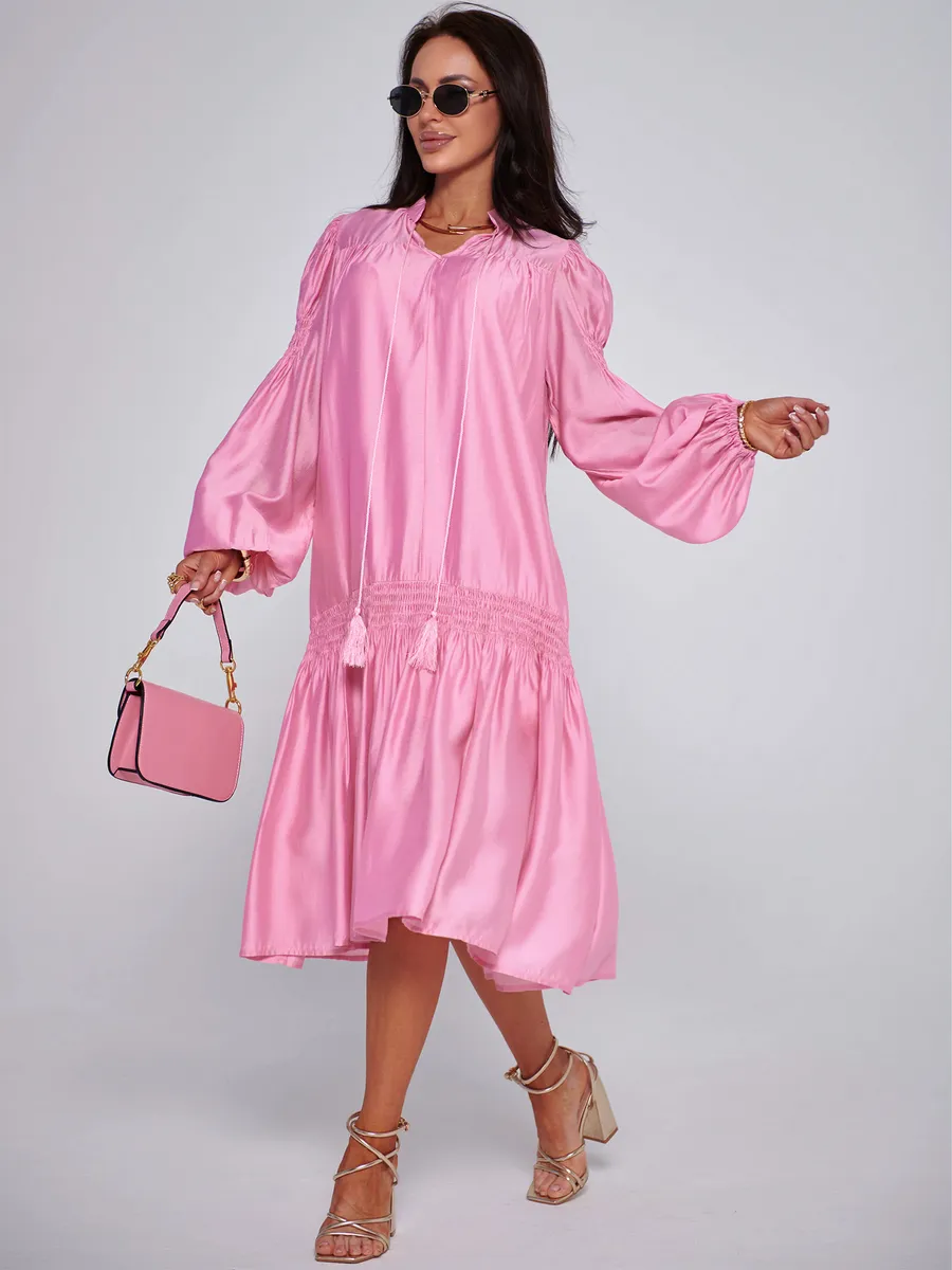 Розовое платье праздничное летнее