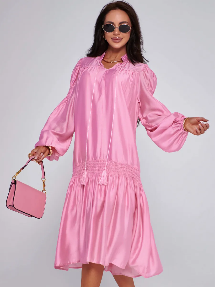 Розовое платье праздничное летнее