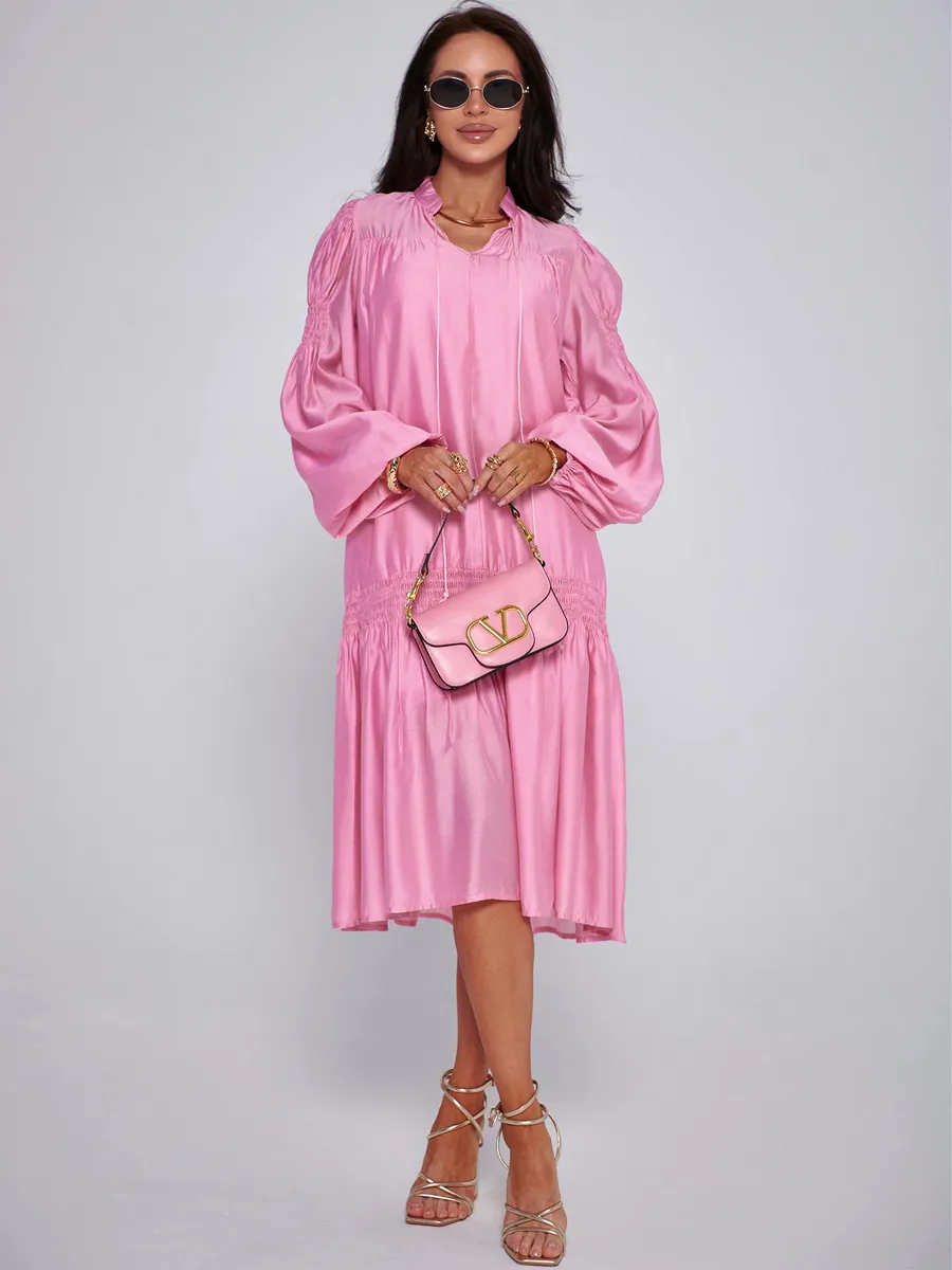 Розовое платье праздничное летнее