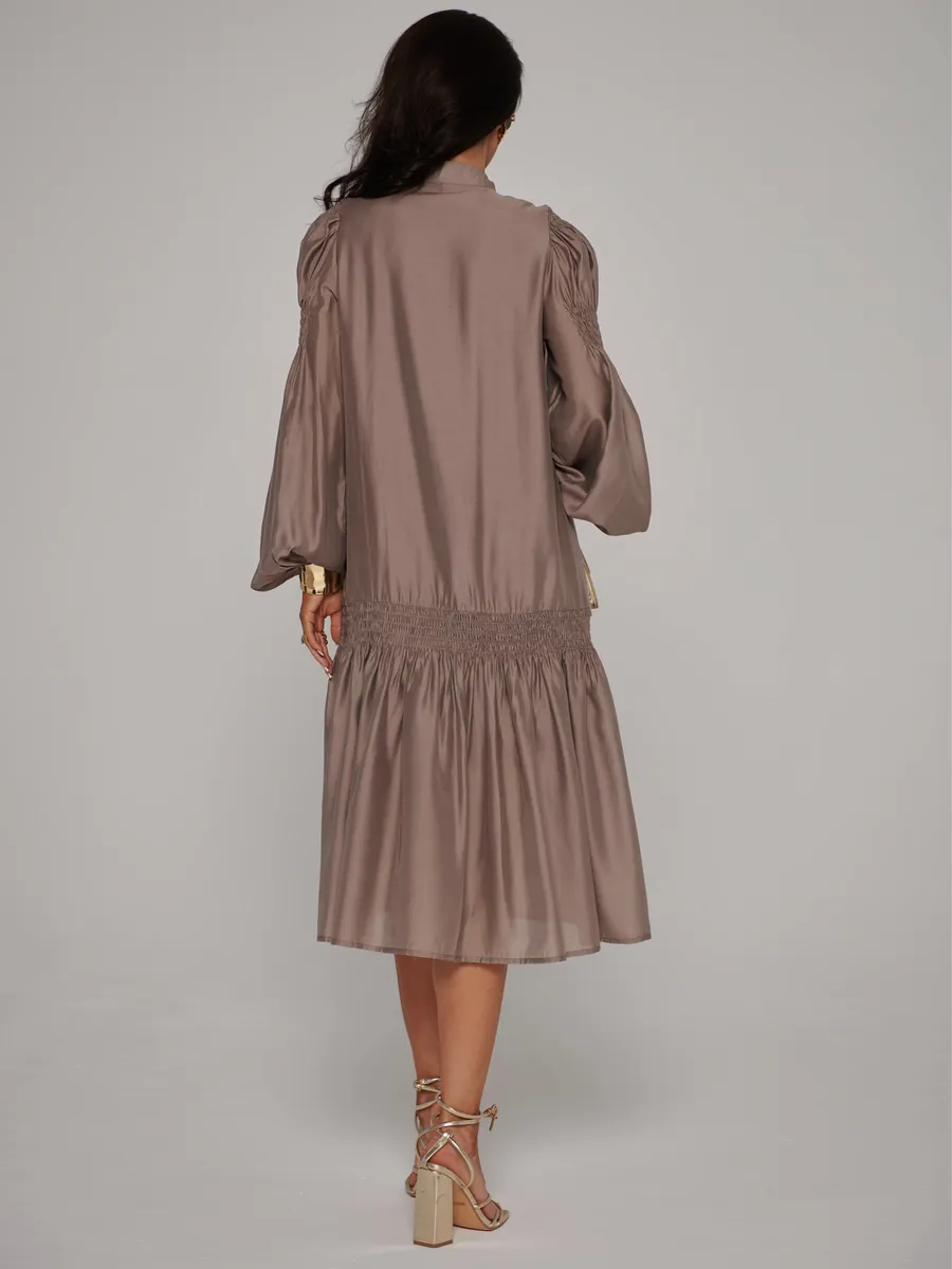 Светло-коричневое платье праздничное летнее