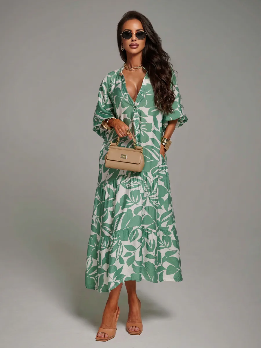 Зеленое платье летнее легкое