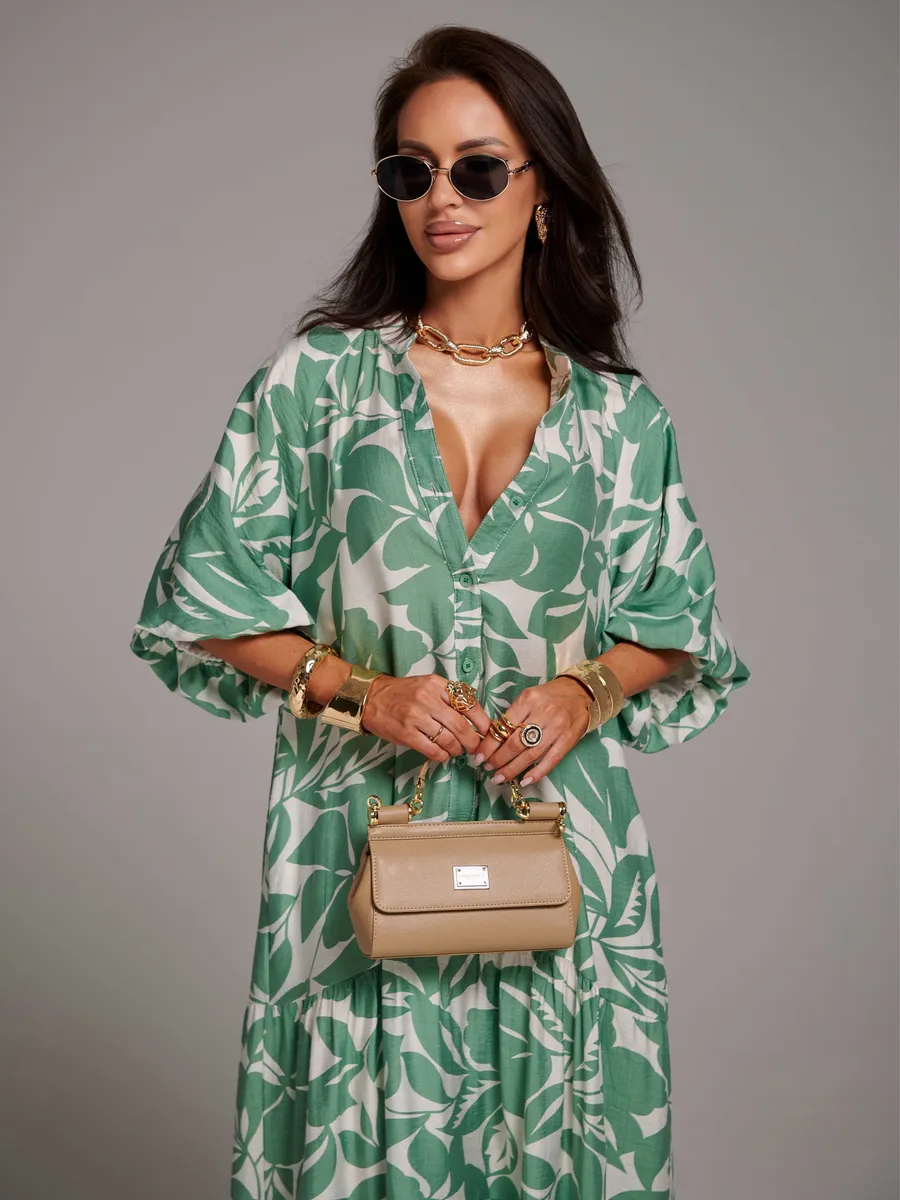 Зеленое платье летнее легкое