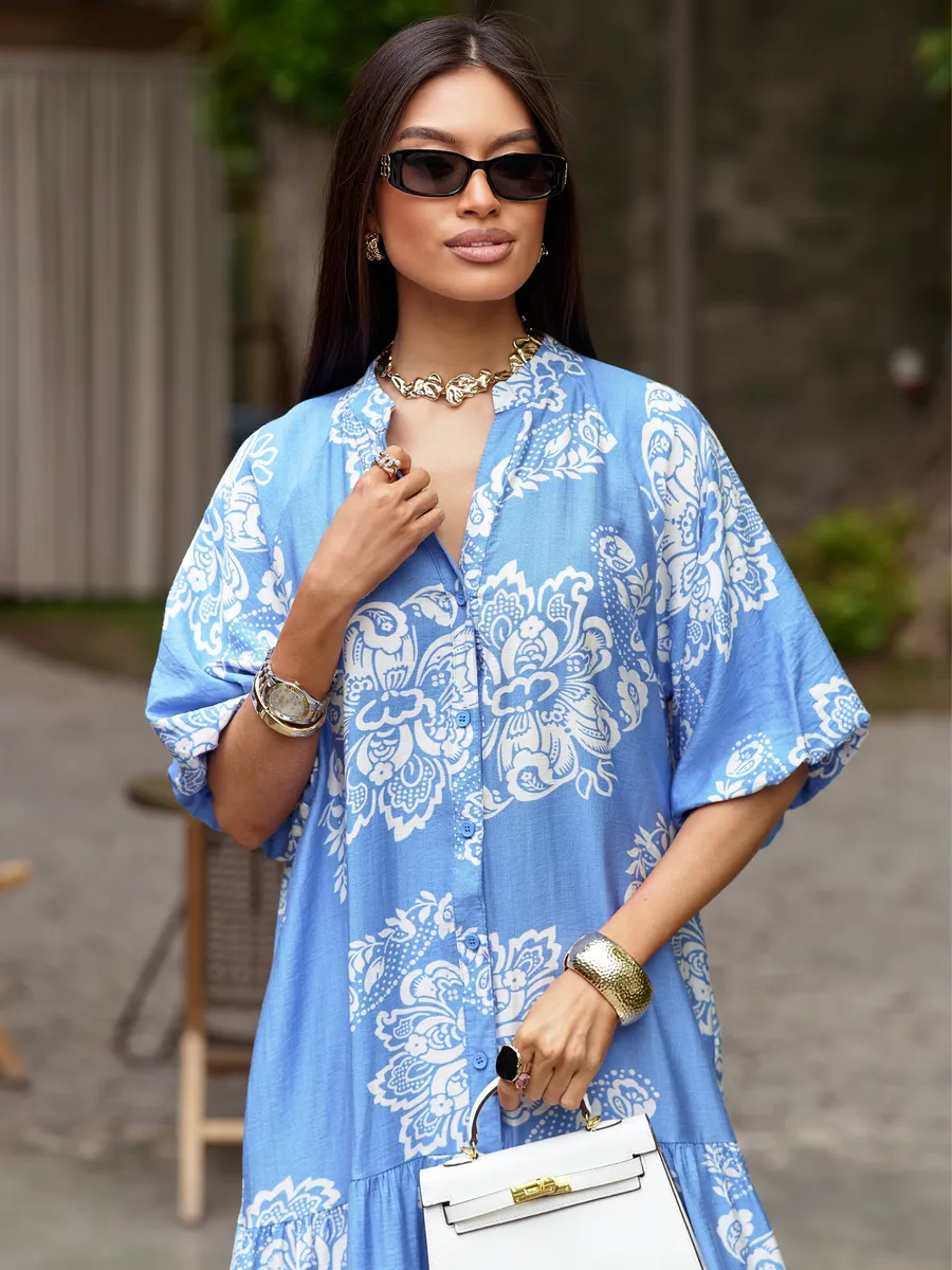 Синее платье летнее легкое