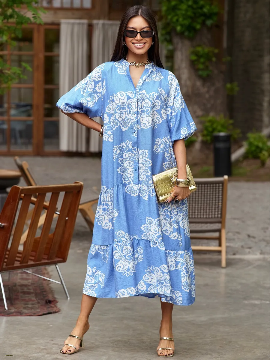 Синее платье летнее легкое