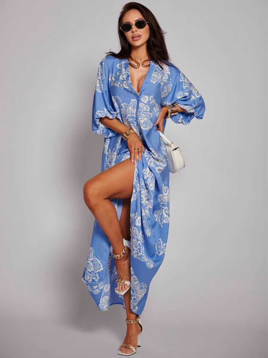 Синее платье летнее легкое