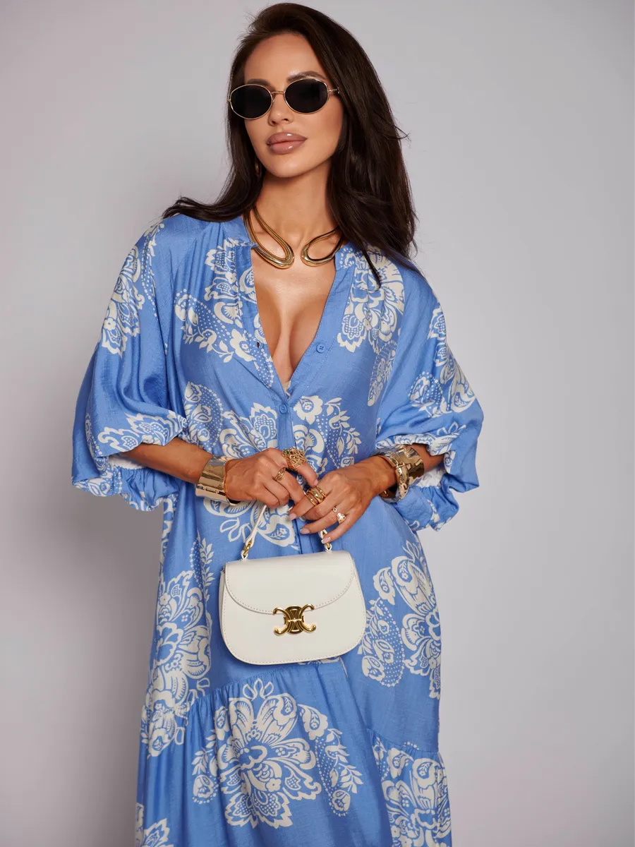 Синее платье летнее легкое